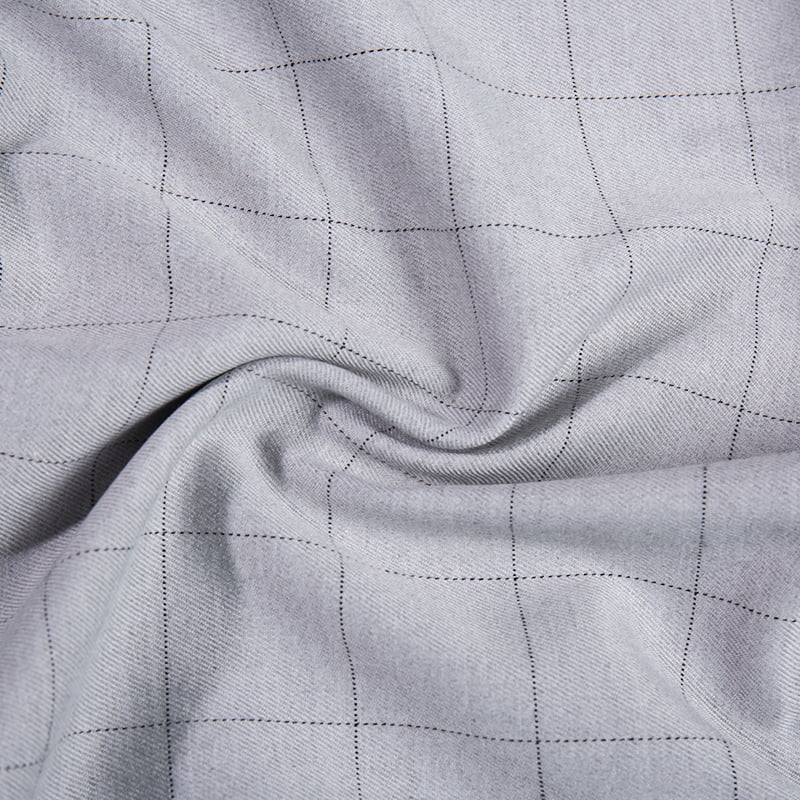 FX54237 Customized Designs Polyester Viscose Check Suit Fabric na may Spandex para sa Mga Uniporme
