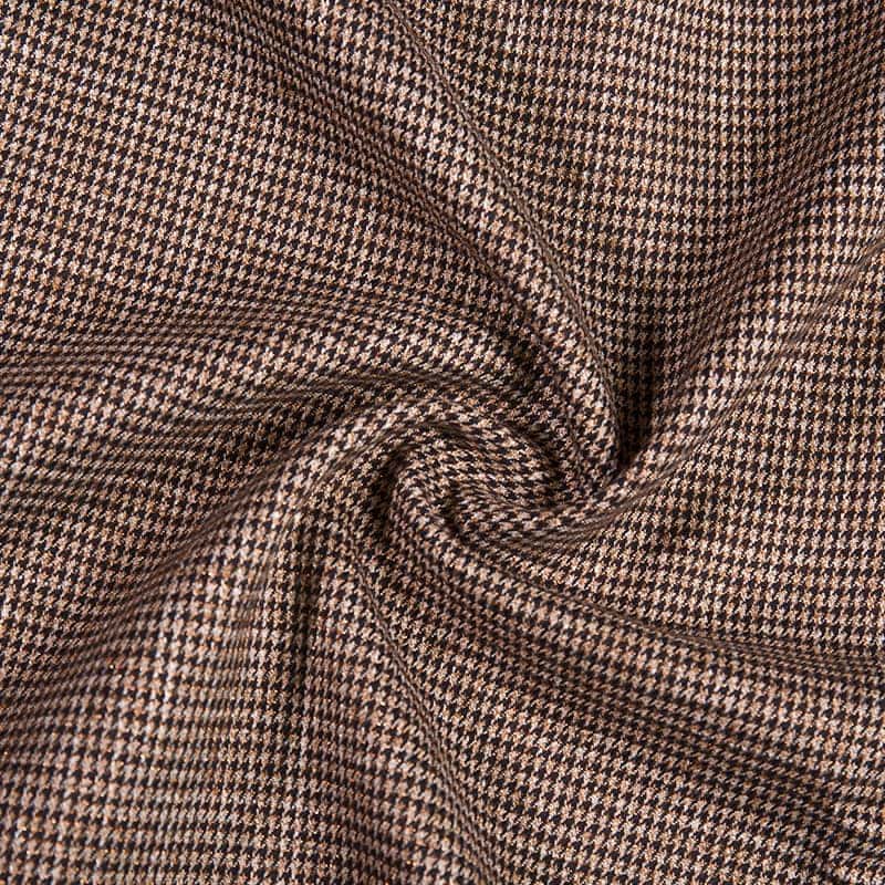 FX54372 Yarn Dyed Customize Houndstooth Design Poly Rayon Spandex Woven Tela para sa Suit at Uniporme